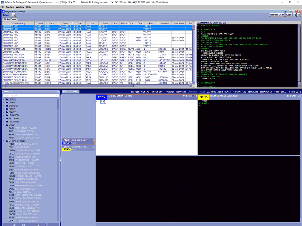 legacy Refinitiv FX trading terminal