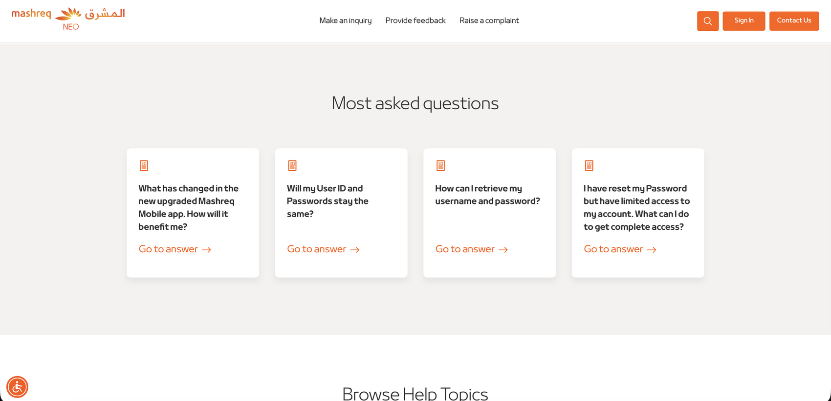 Most-asked questions surfaced up front, paired with short how-to videos