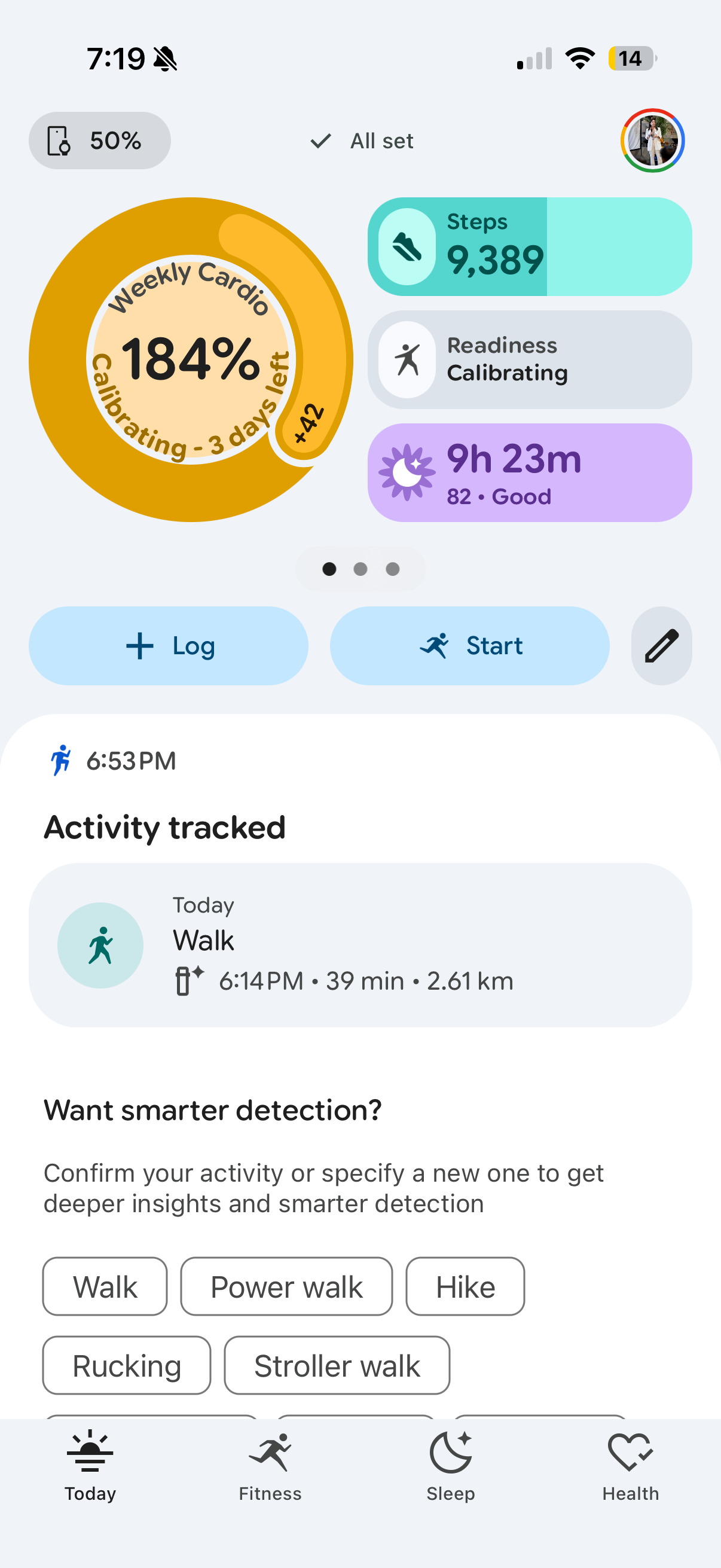 Before: Google Health's shipped Today feed