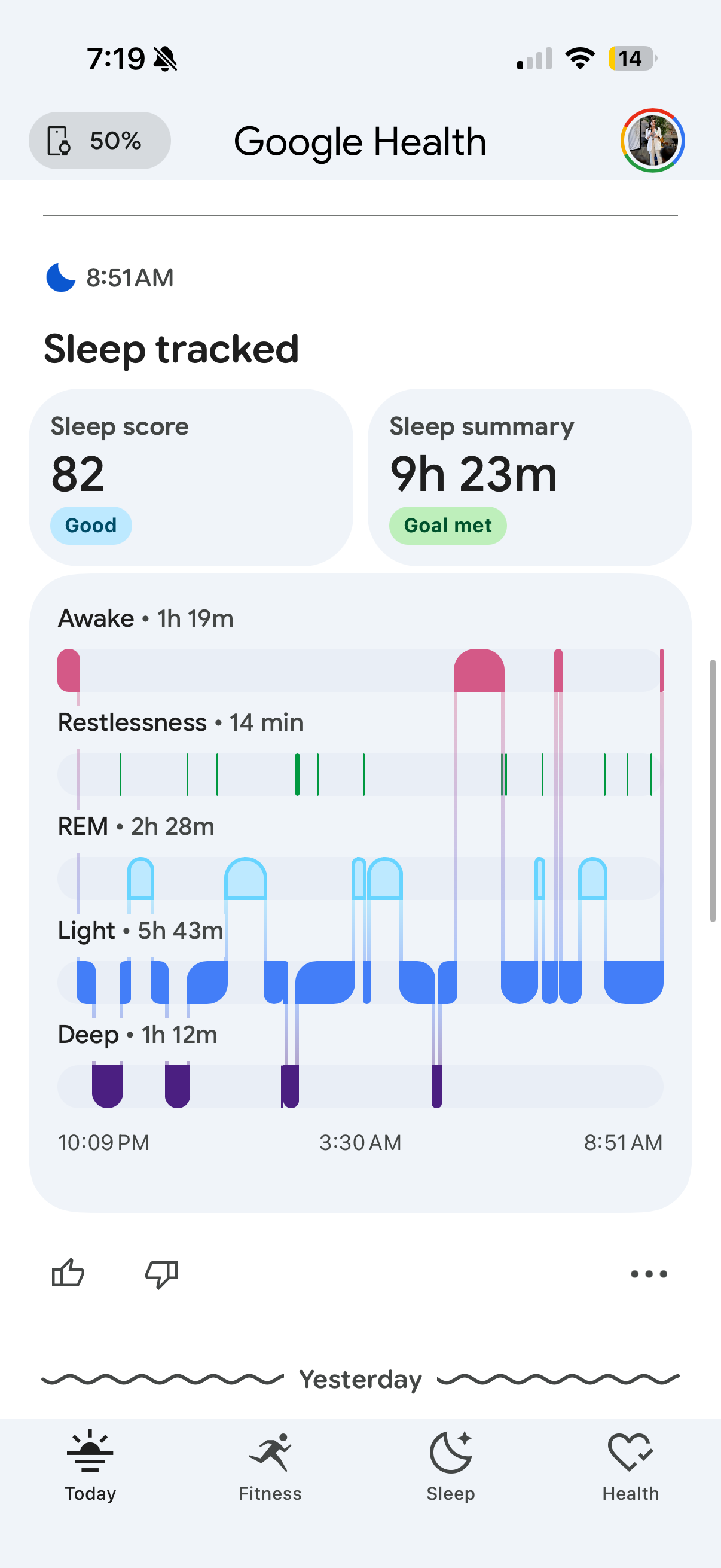 Sleep detail, five stacked stage tracks