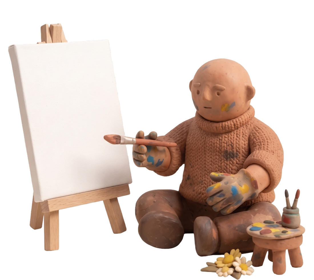 The painter before a blank canvas