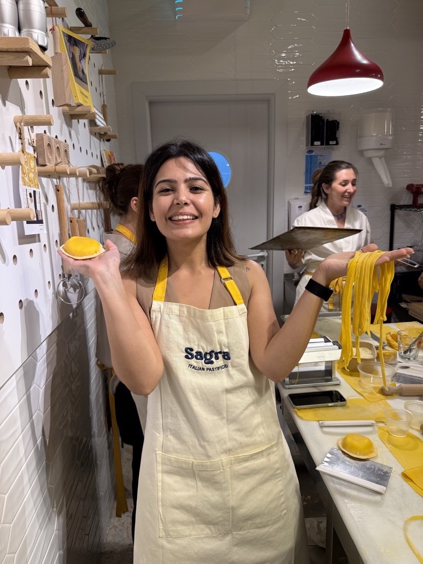 Gauravi making fresh pasta